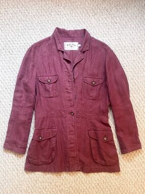 Part Two Lightweight Linen Blend Safari Utility Jacket Women's 6